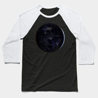 Nighttime Earth Baseball T-Shirt